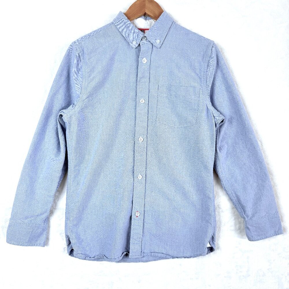 Boden 100% Cotton Oxford Button Down Shirt Kids Boys Size 11 12 Years Blue